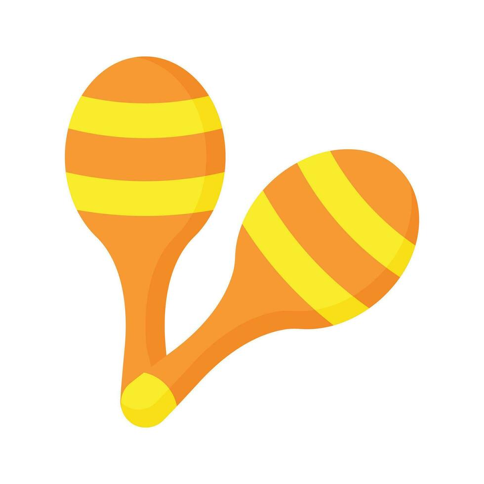 Mexican traditional musical instrument, amazing icon of maracas, mexican maracas toy vector