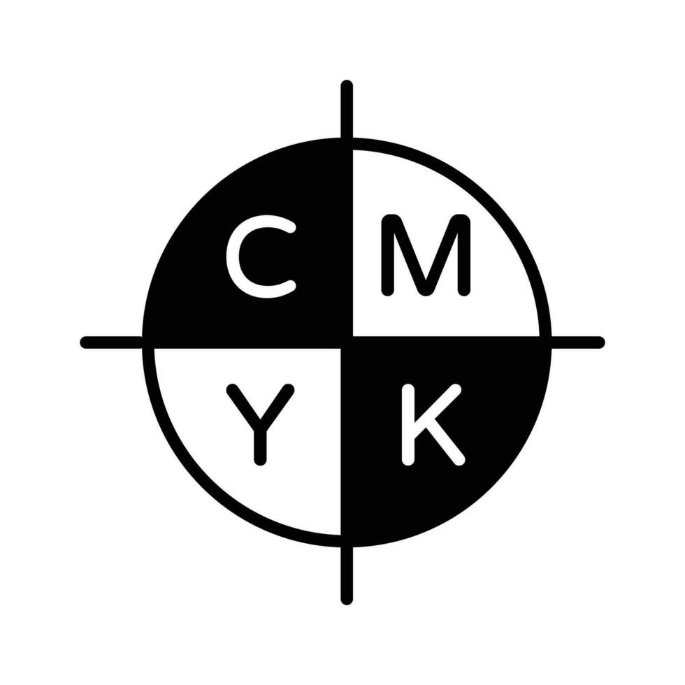 cmyk colores paleta icono, aislado en blanco antecedentes vector