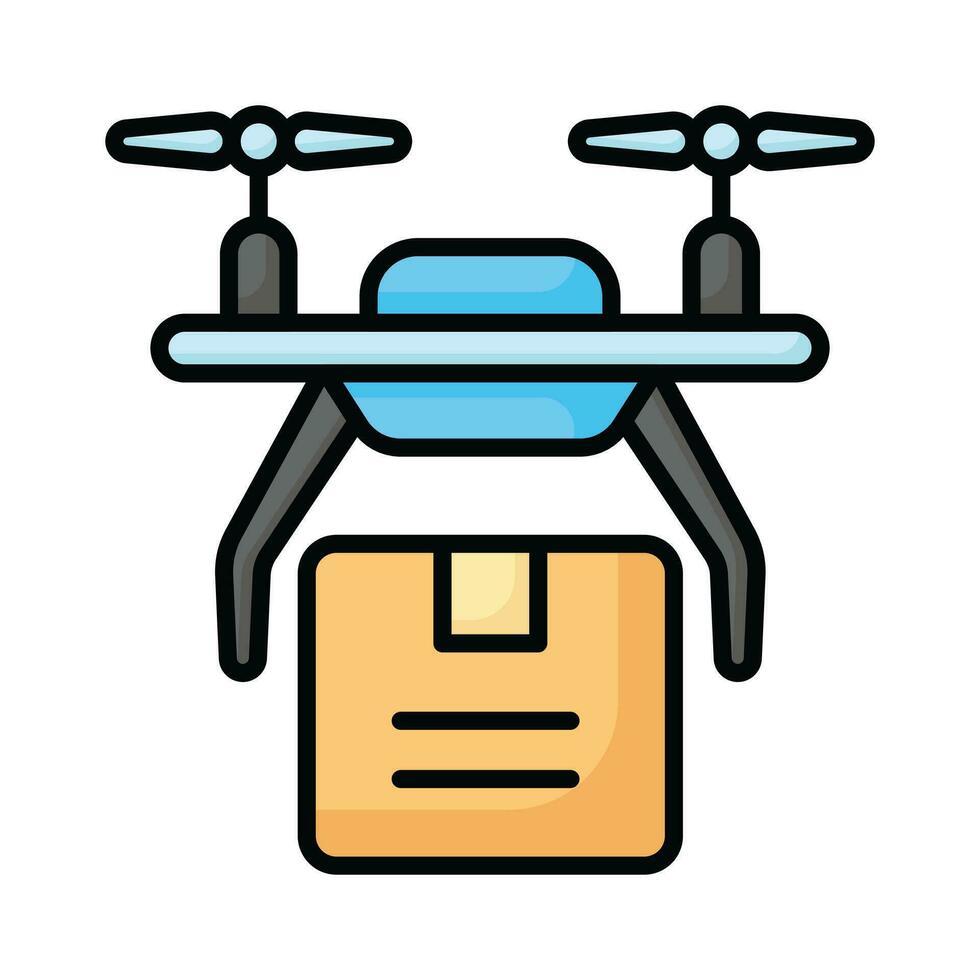 An icon of drone delivery, drone delivery service vector design