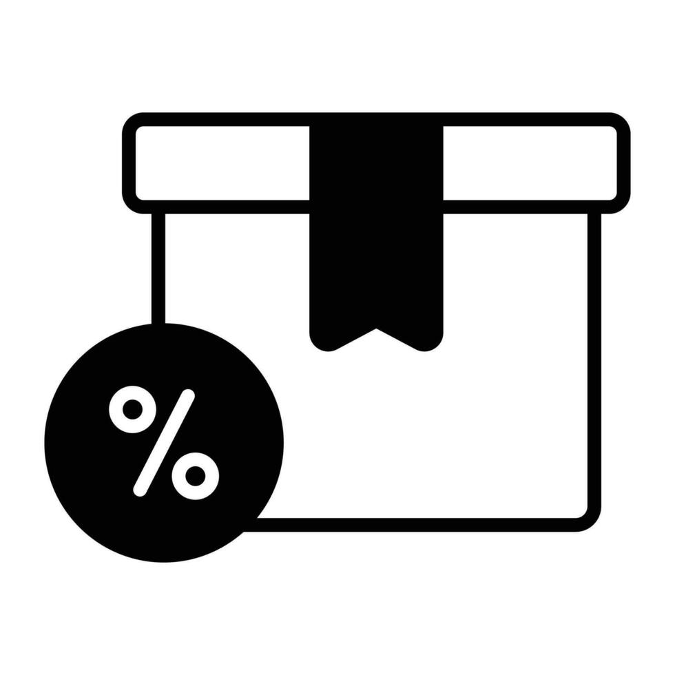 Discount label with parcel package showing concept icon of delivery discount vector