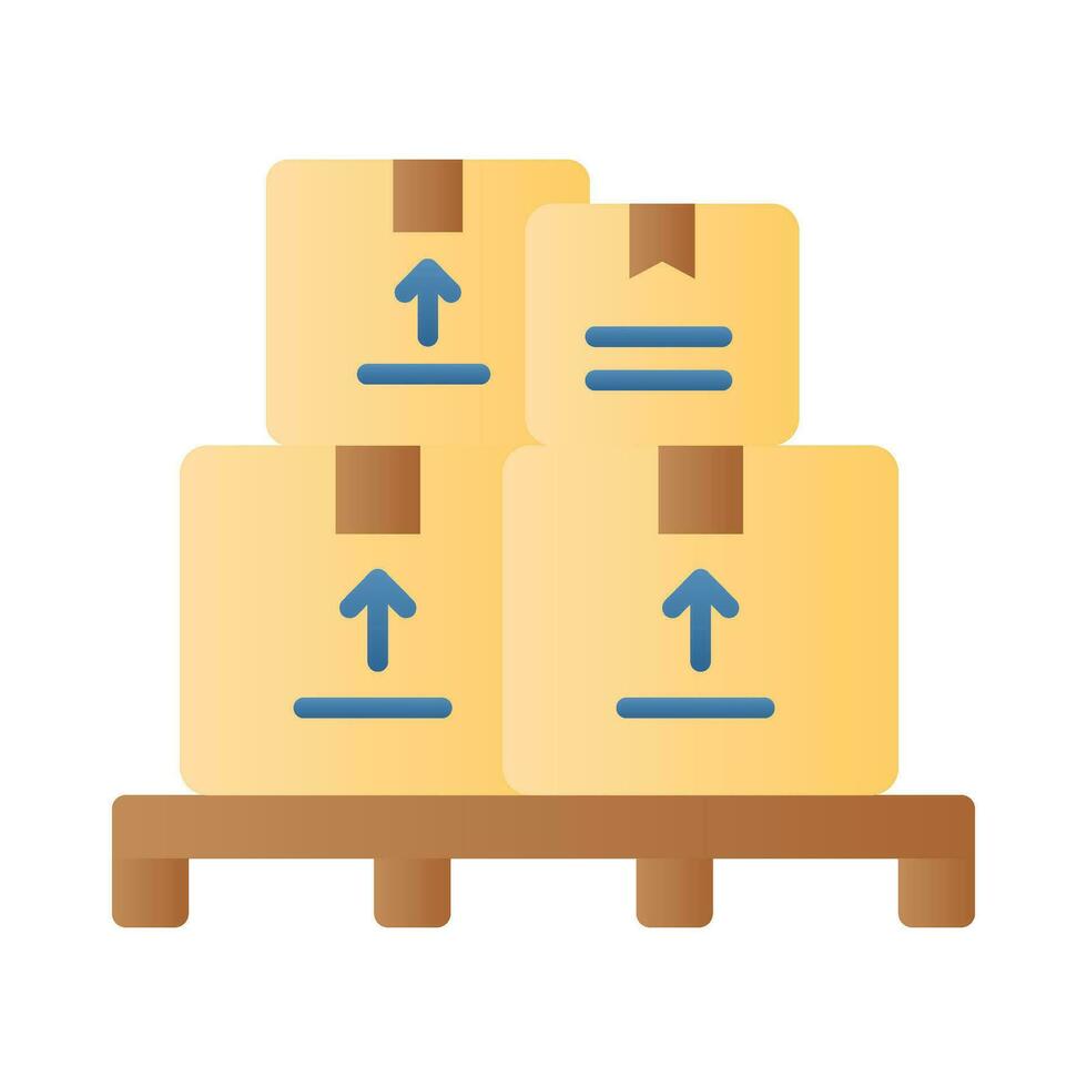 Boxes on a pallet, vector of logistics collection, cargo boxes pallet icon
