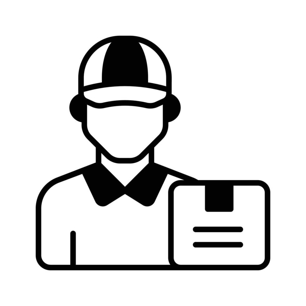 Courier boy professional worker and employee vector design, cargo services