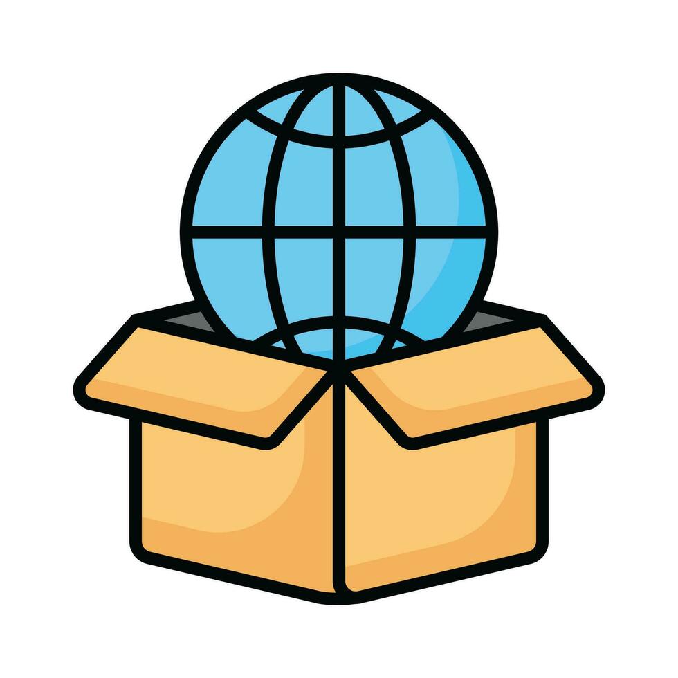 en todo el mundo entrega icono diseño, editable vector de global entrega