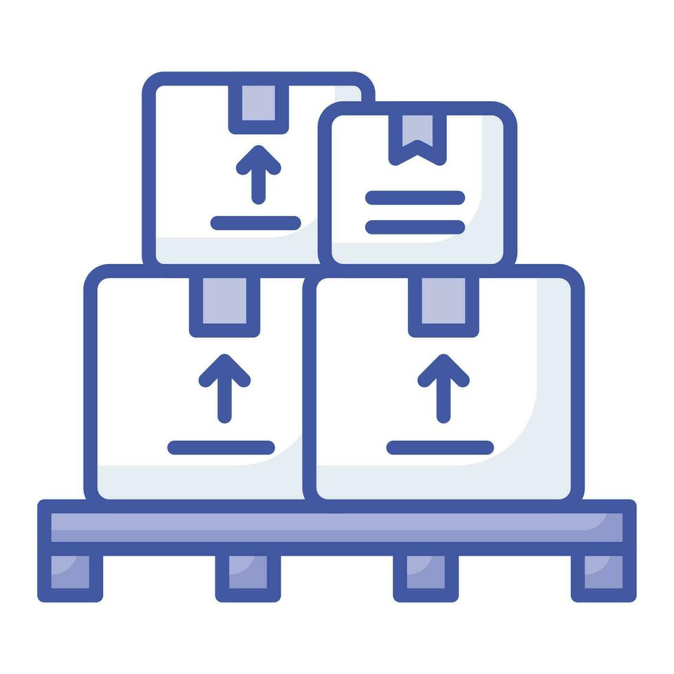 Boxes on a pallet, vector of logistics collection, cargo boxes pallet icon