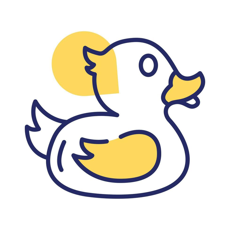Cute rubber duck vector design, kids plaything, amazing icon of baby toys