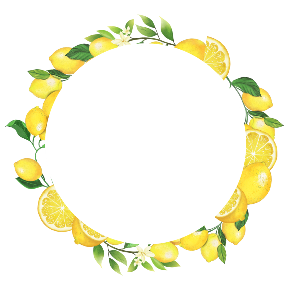 lemon frame pattern png