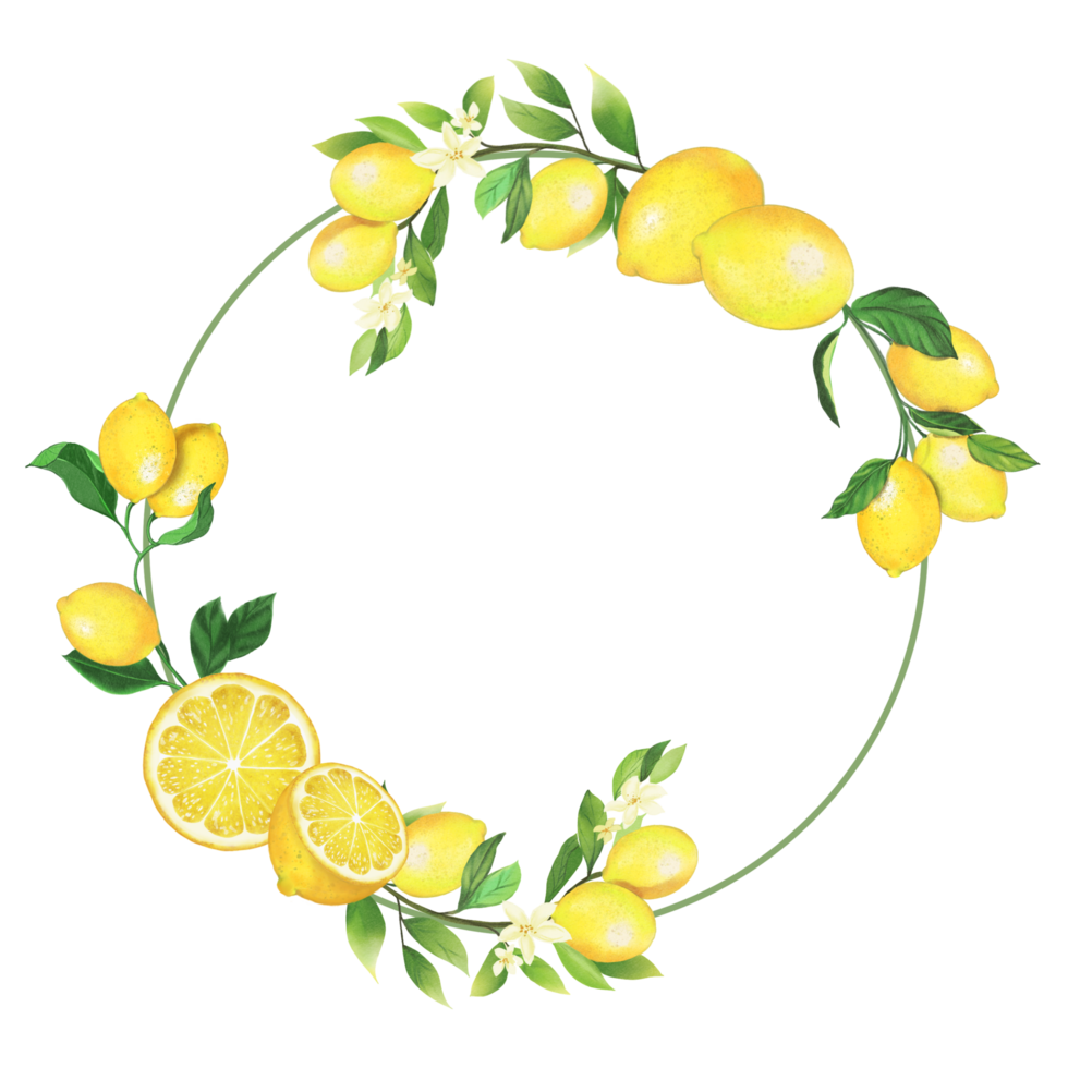 lemon frame pattern png