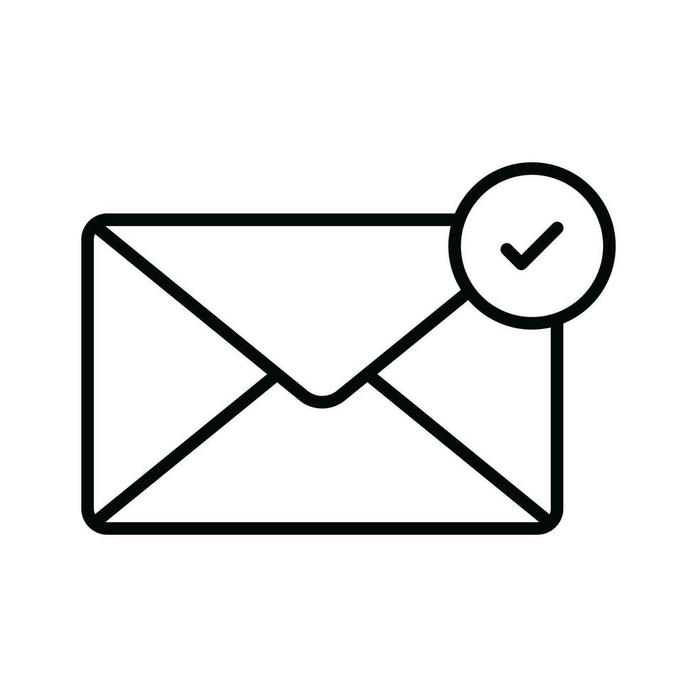 Check mark sign on mail concept icon of checked mail, ready to use vector