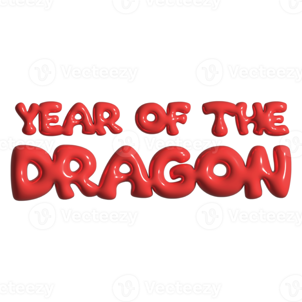 Happy new year 2024 with red 3d-illustration png