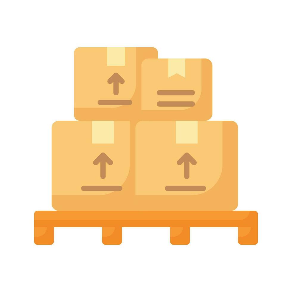 Boxes on a pallet, vector of logistics collection, cargo boxes pallet icon