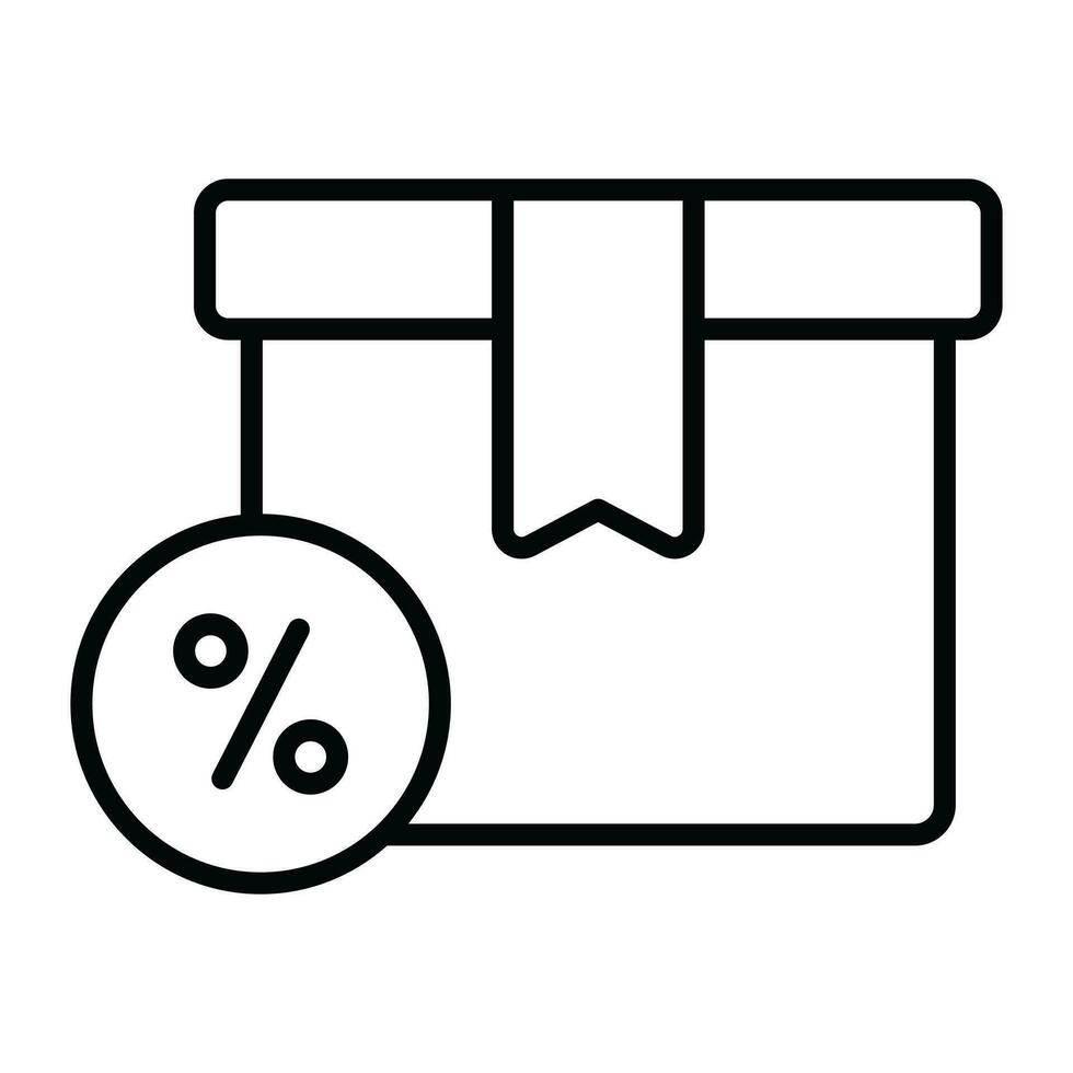 Discount label with parcel package showing concept icon of delivery discount vector