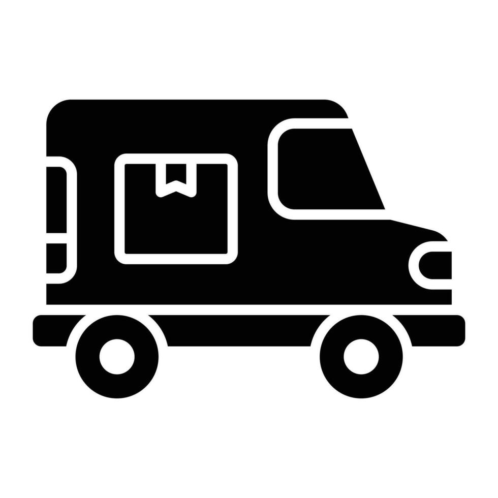 Trendy vector of delivery van in modern design style