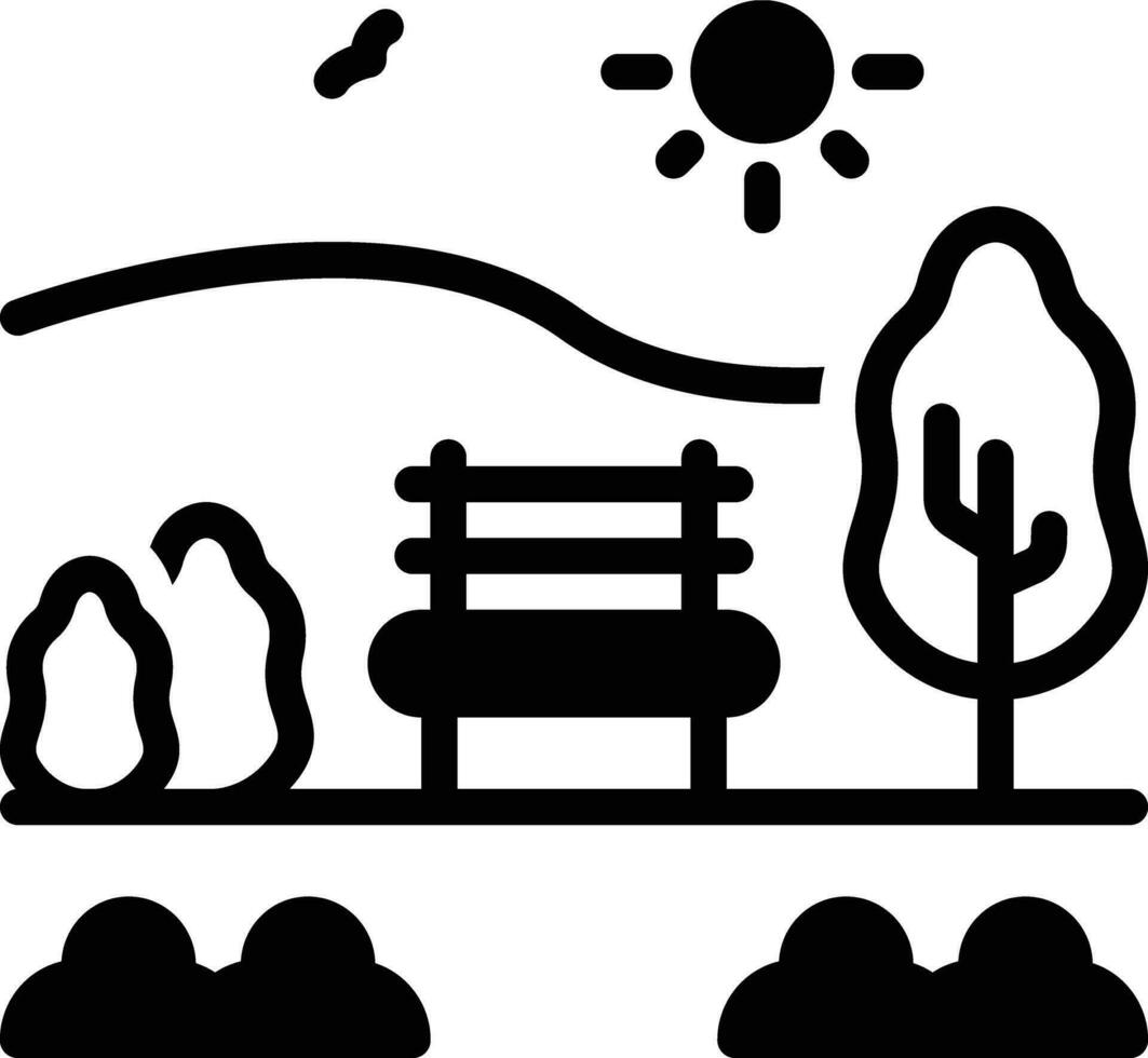 sólido icono para parques vector