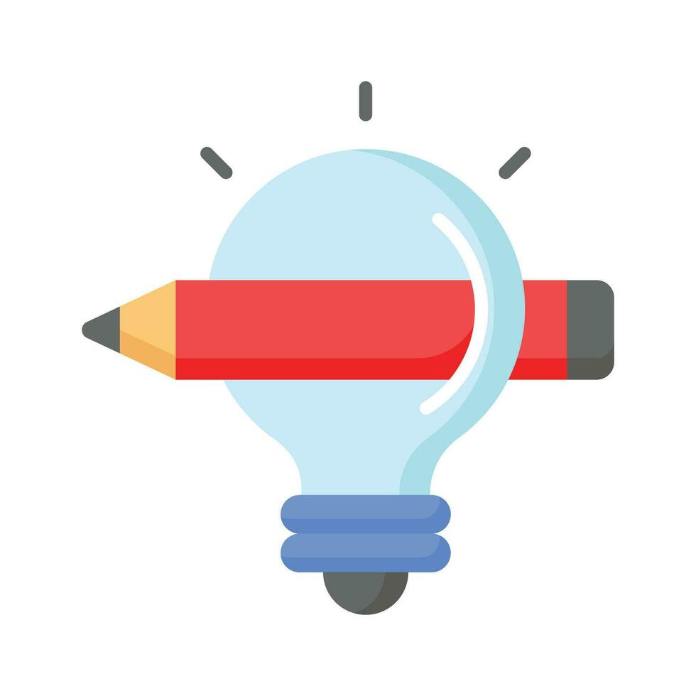 Beautifully designed creative idea vector, pencil with light bulb vector