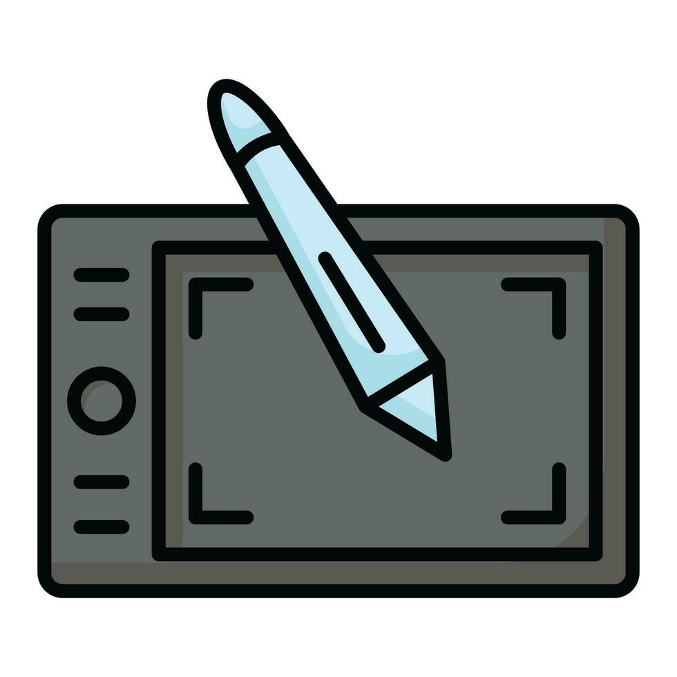 cheque esta hermosa icono de gráfico tableta en de moda diseño estilo, dibujo tableta vector