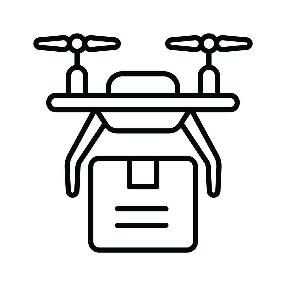 An icon of drone delivery, drone delivery service vector design