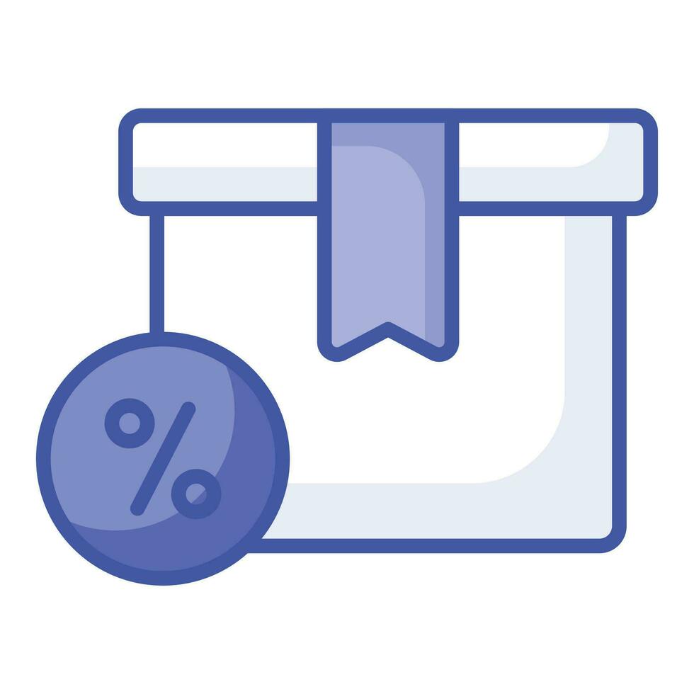 Discount label with parcel package showing concept icon of delivery discount vector