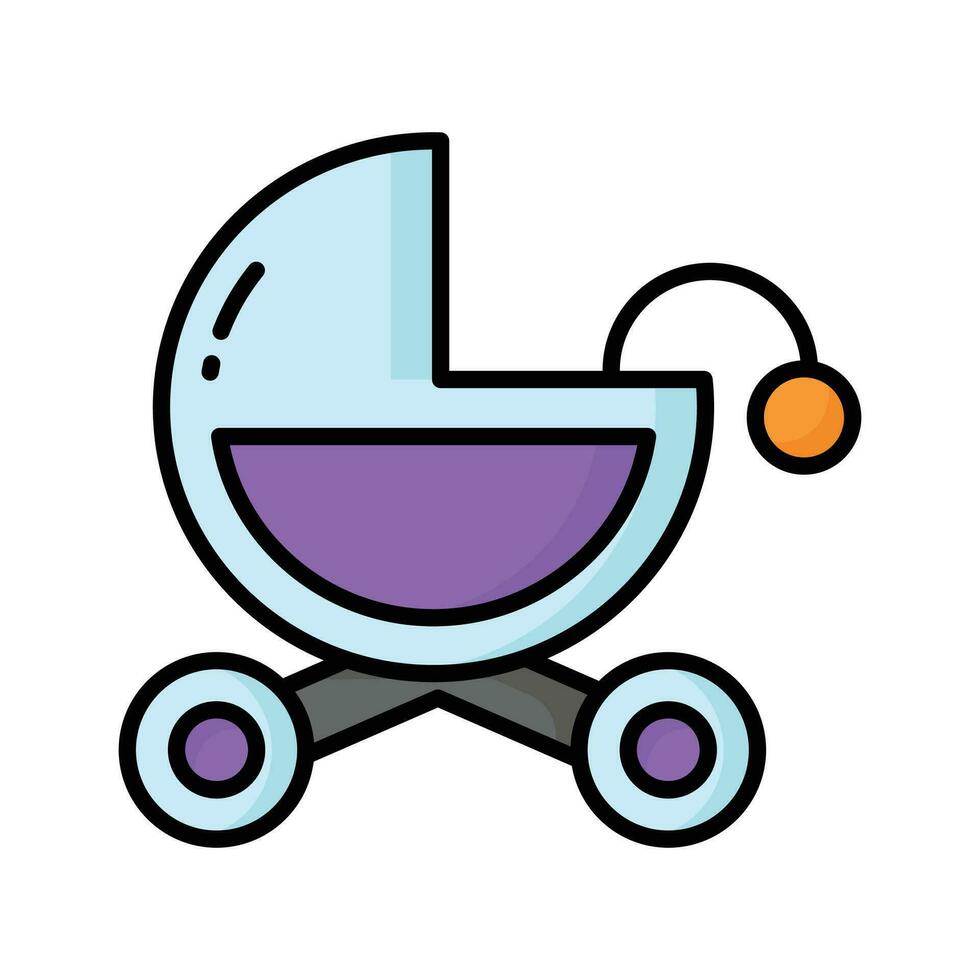 cheque esta hermosa icono de bebé carro, bebé paseante vector diseño