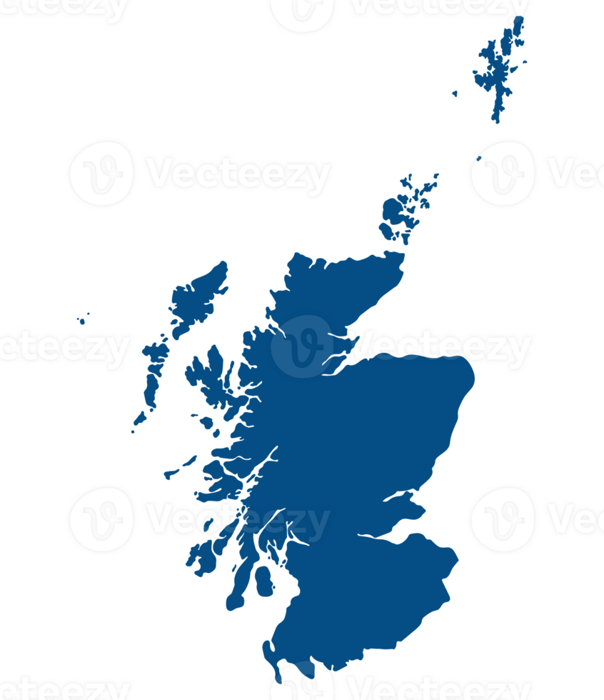 Scotland map. Map of Scotland in blue color png