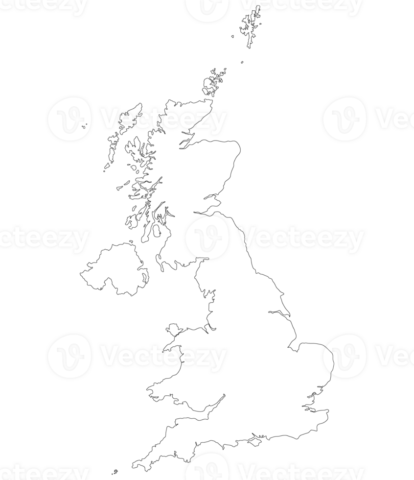 United Kingdom Regions map. Map of United Kingdom in white color png