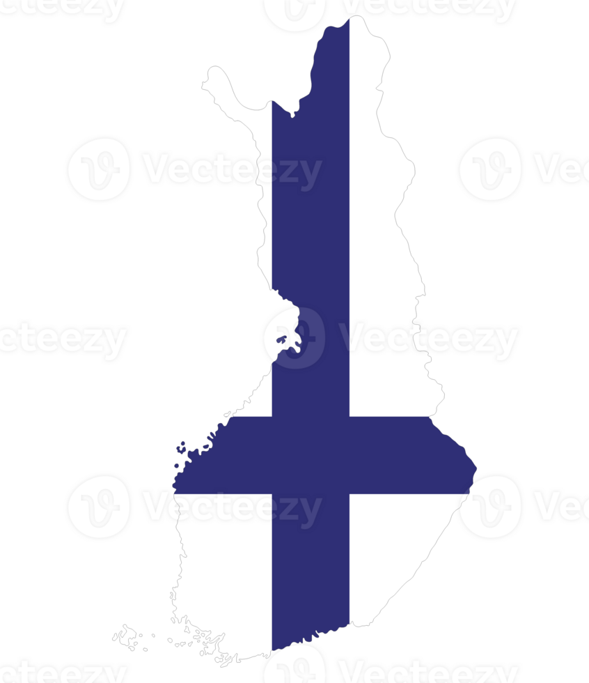 Finland map. Map of Finland with Finland flag png