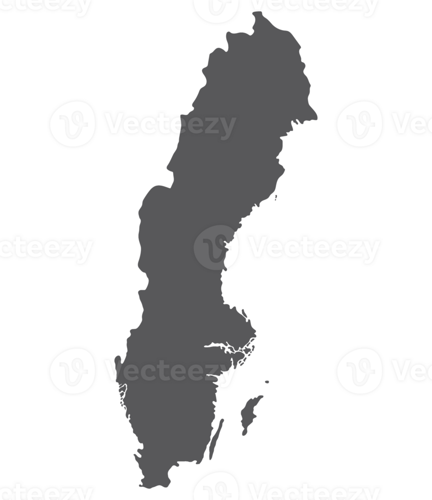 Sweden map. Map of Sweden in grey color png