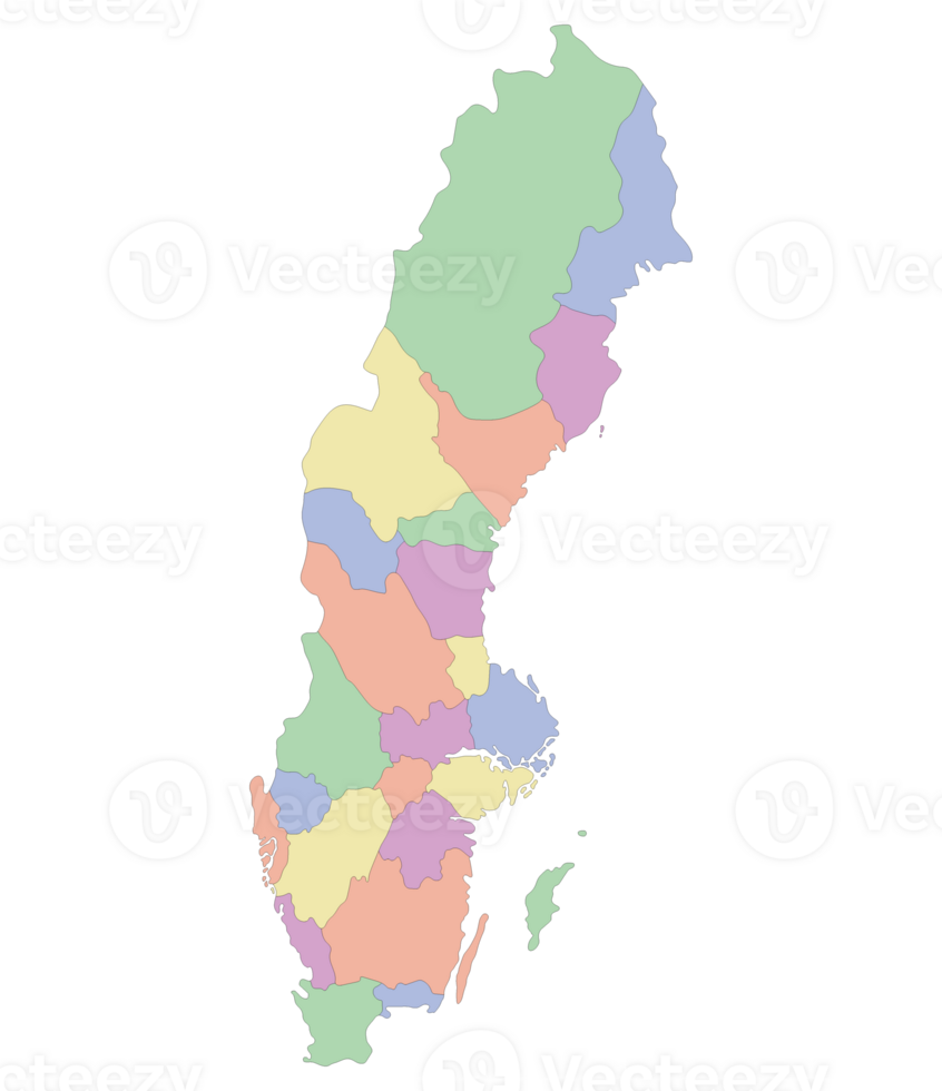 Map of Sweden. Sweden provinces map png