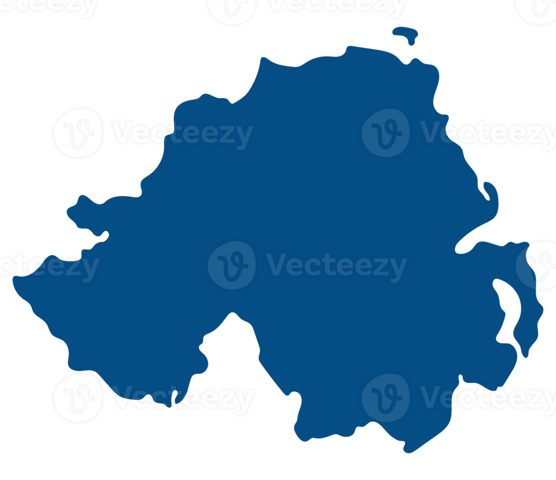 Northern Ireland map. Map of Northern Ireland in blue color png