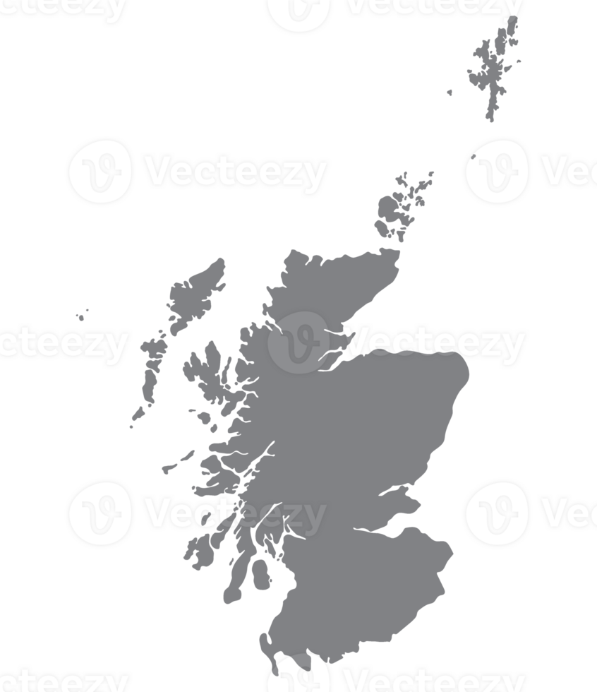 Scotland map. Map of Scotland in grey color png