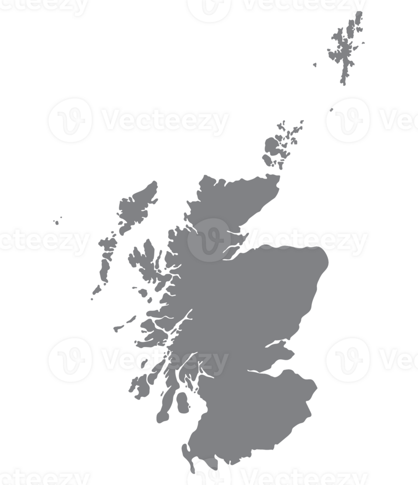 Schotland kaart. kaart van Schotland in grijs kleur png