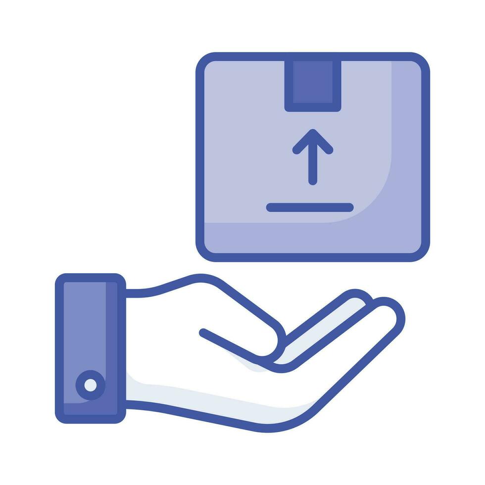 Parcel on hand showing concept icon of parcel care icon vector