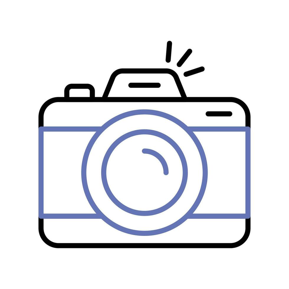 digital cámara icono en plano estilo, fotografía equipo, foto cámara vector