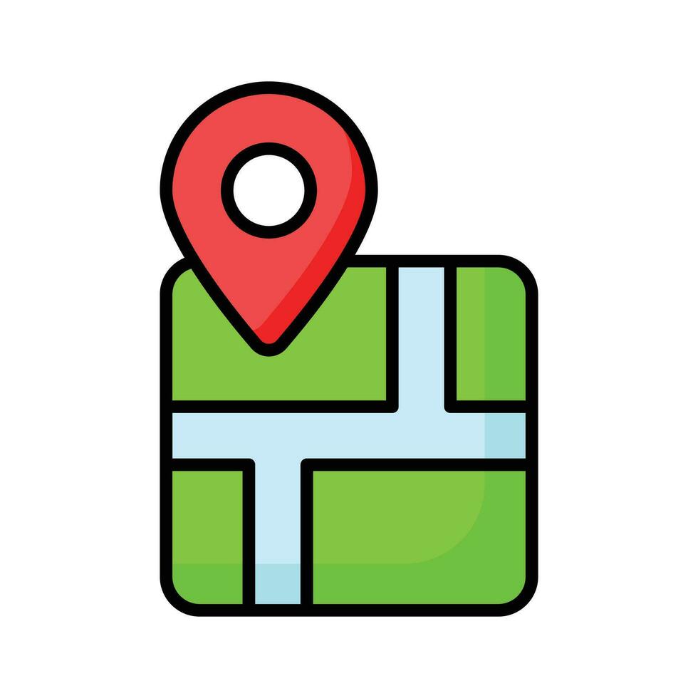 A chart with location pointer, trendy icon of map location vector