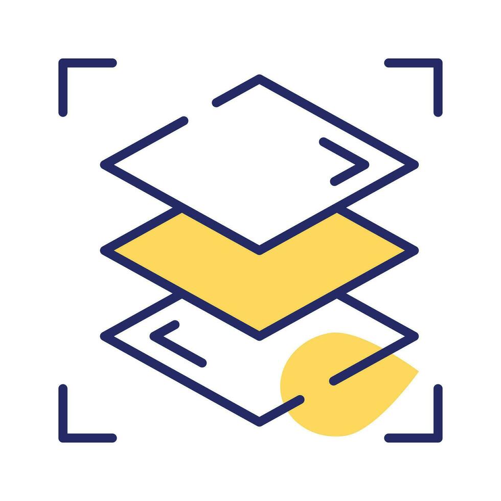 Arrangement things on layers, Three layers stacked on top of each other, layers vector design