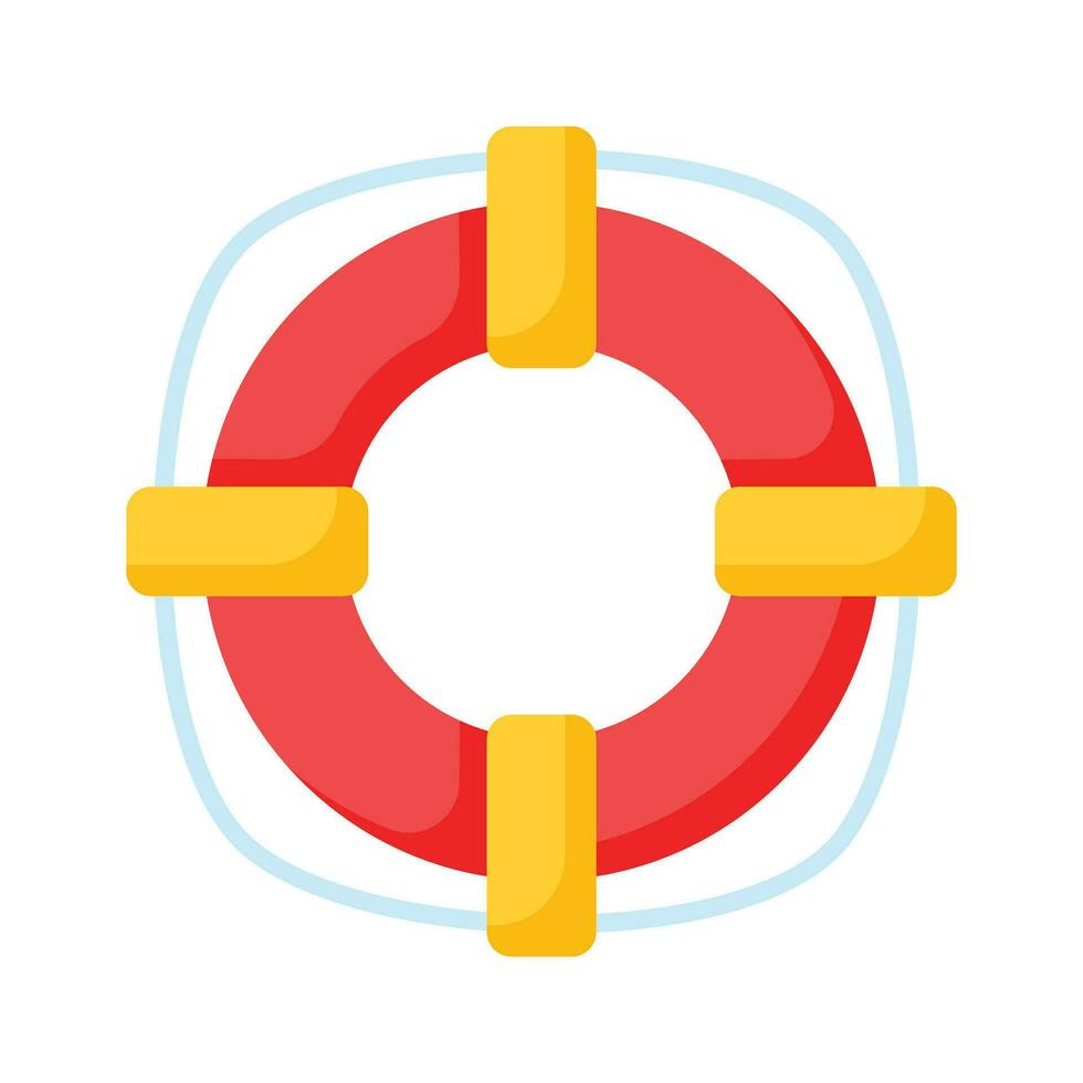 Lifebuoy icon in cute style isolated on white background, beautiful vector of lifeguard