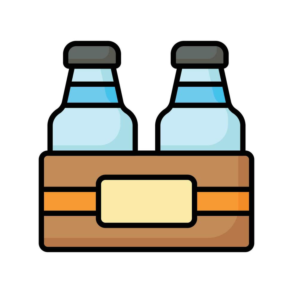 Icon of milk bottles crate in modern design style, ready for premium use vector