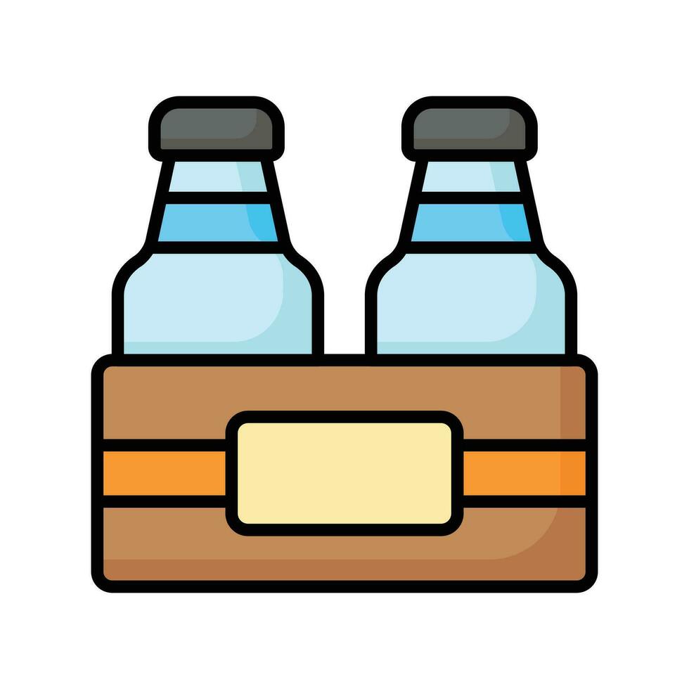 Icon of milk bottles crate in modern design style, ready for premium use vector