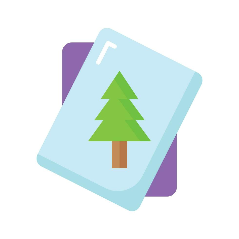 Christmas invitation card, christmas tree on paper vector icon