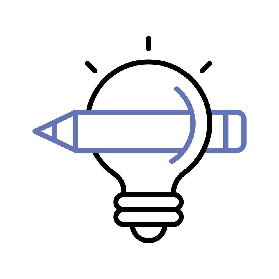 Beautifully designed creative idea vector, pencil with light bulb vector