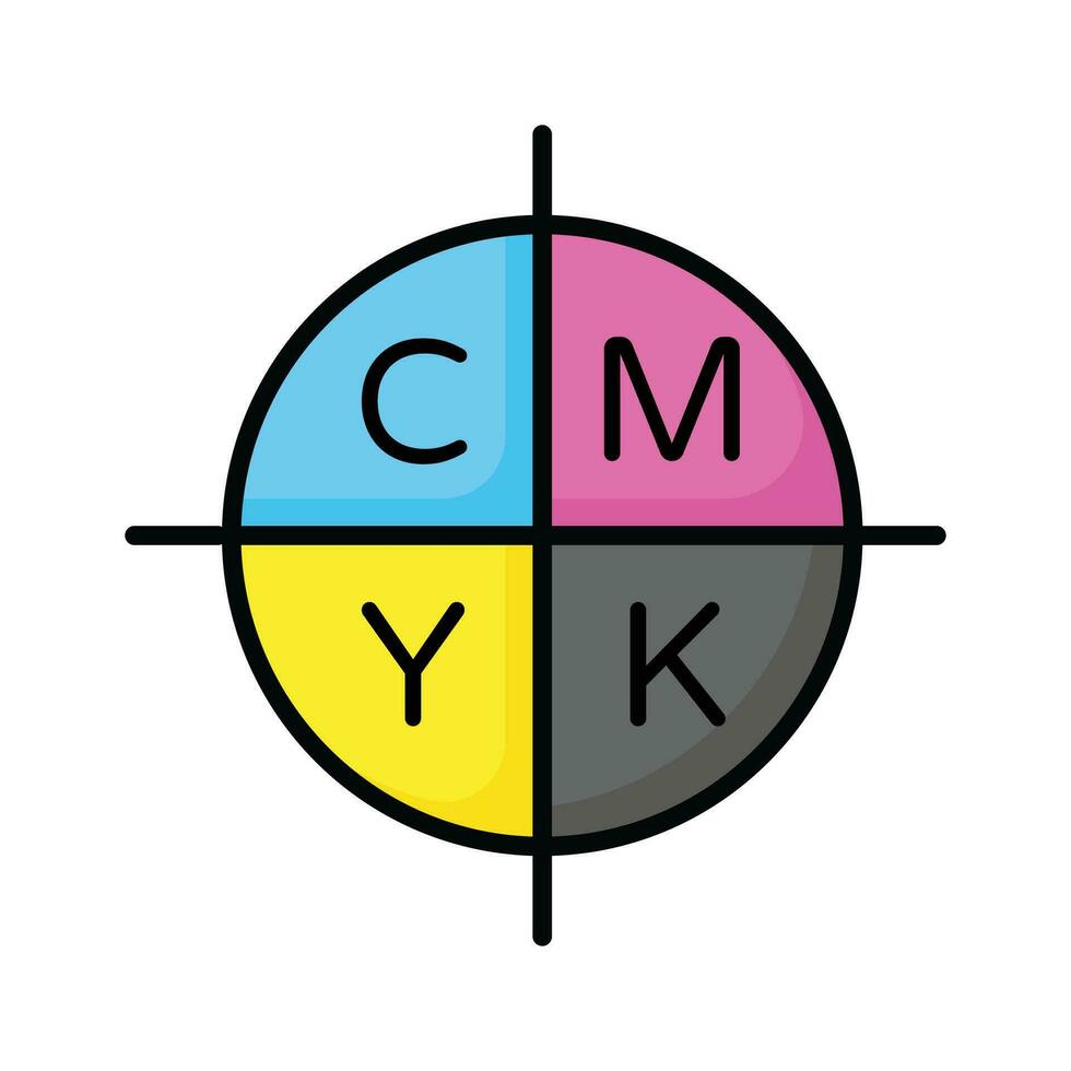 Cmyk colors palette icon, isolated on white background vector