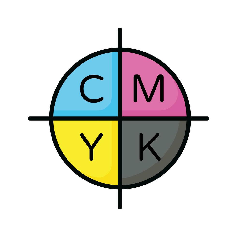 cmyk colores paleta icono, aislado en blanco antecedentes vector