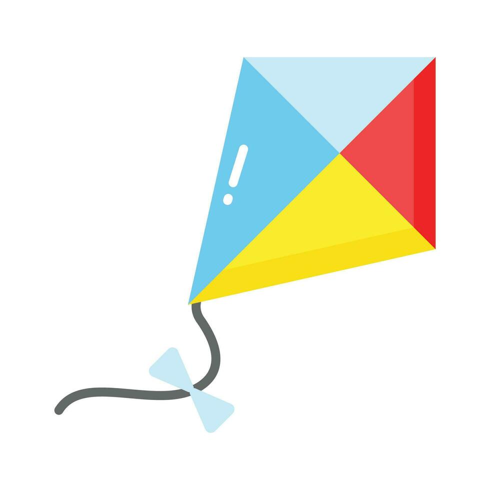Concept icon of flying kite, outdoor recreation activity vector