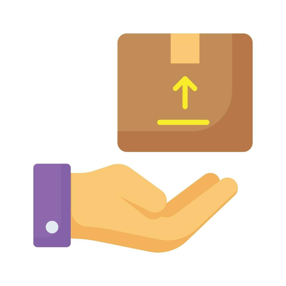 Parcel on hand showing concept icon of parcel care icon vector