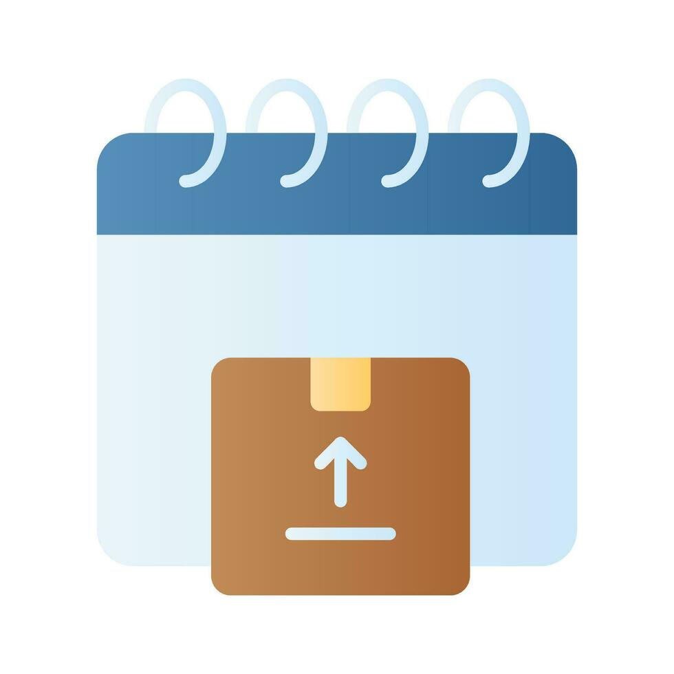Calendar with package denoting concept icon of parcel date, parcel schedule vector design