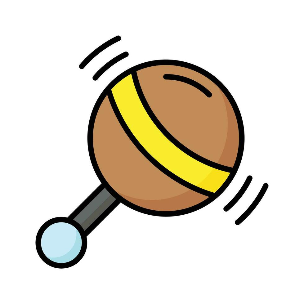 Check this carefully designed icon of baby rattle in trendy style, customizable vector