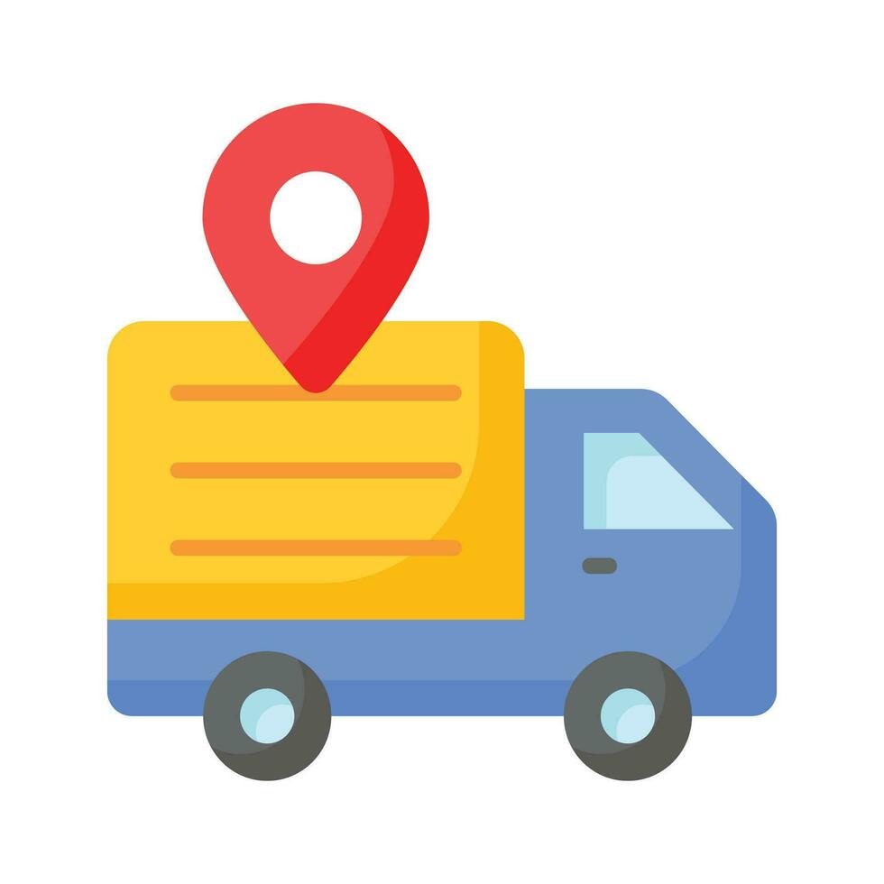 carga camión con mapa alfiler demostración concepto icono de carga ubicación, entrega rastreo vector