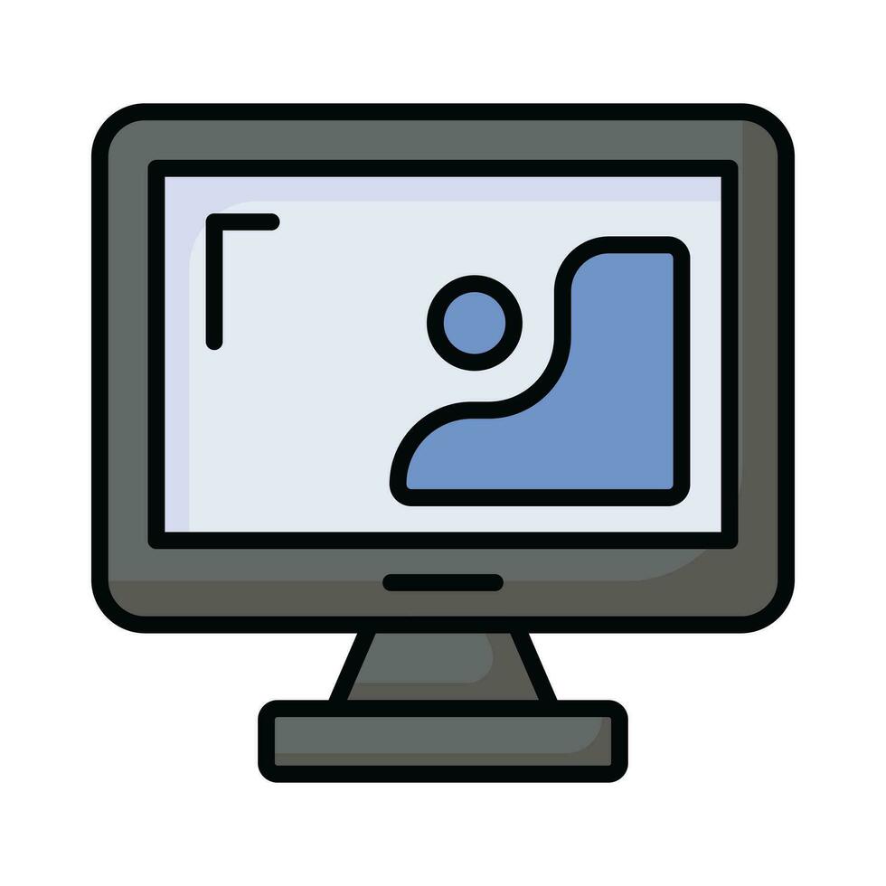 design inside monitor showing concept icon of digital art in flat style vector