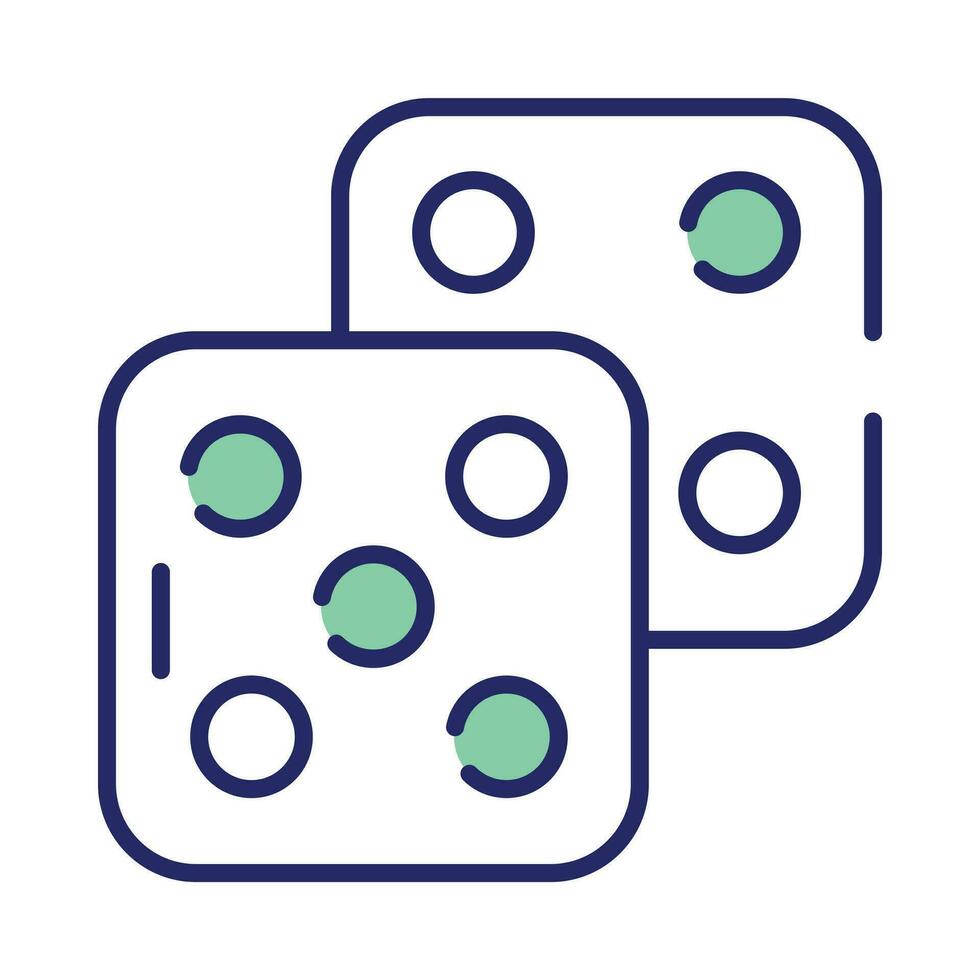 Icon of casino game accessories, dice vector design, ludo dice game in modern style