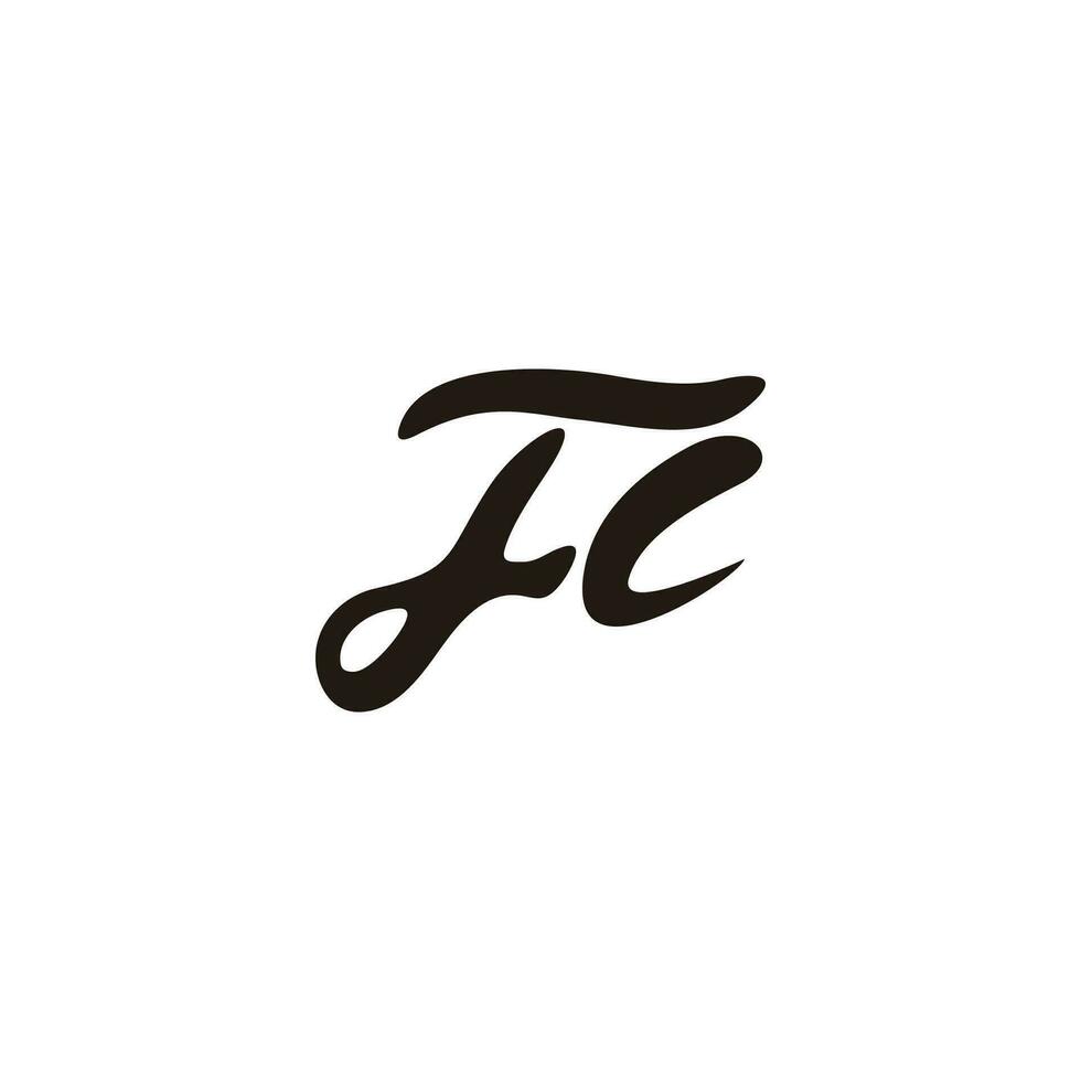 letter fc pen brush hand lettering logo vector