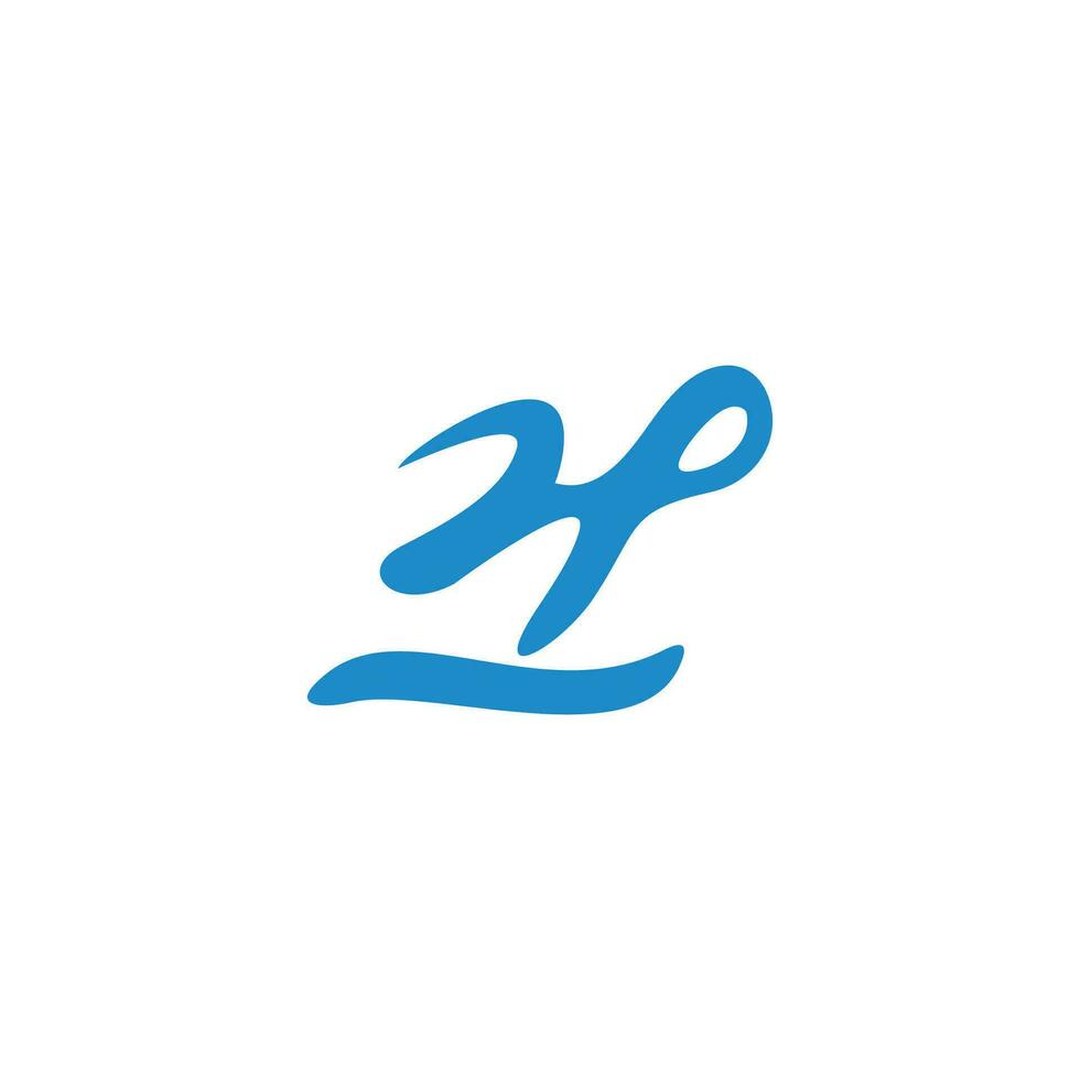 letter h p blue ink simple logo vector